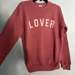 Women’s “Lover” mauve crewneck sweater, medium